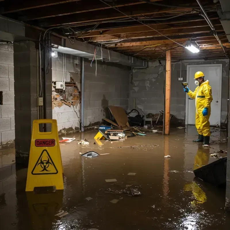 Flooded Basement Electrical Hazard in Galesville, WI Property